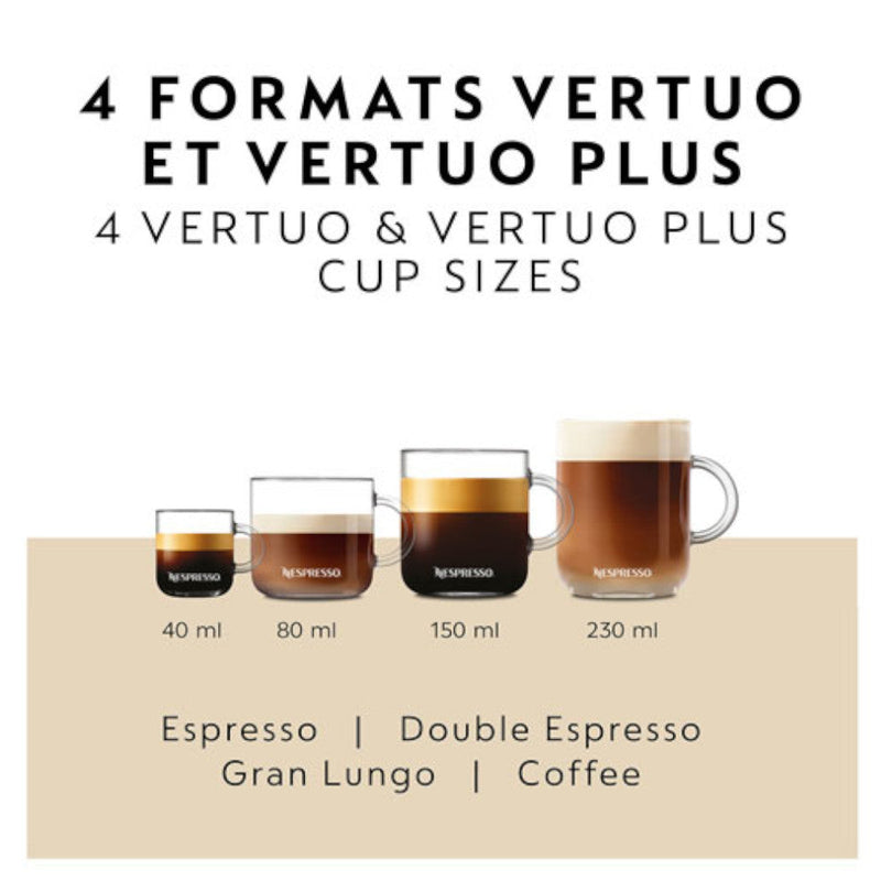 Nespresso Vertuo ENV135BAECA with Aeroccino, Piano Black — Factory Serviced