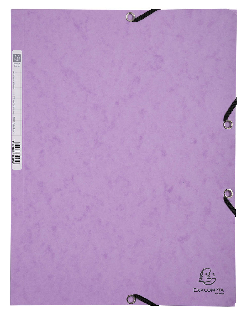 EXACOMPTA - AQUAREL ELASTICATED FOLDER, 3 FLAP, A4 - ASSORTED COLOURS - Limolin 