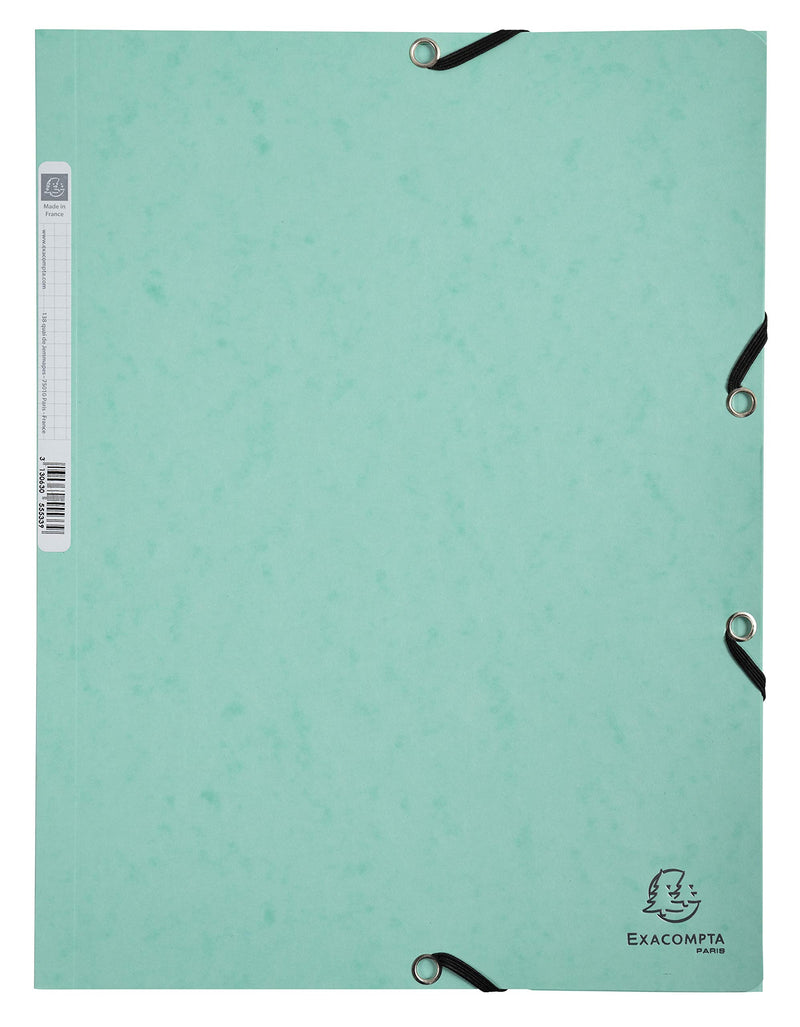 EXACOMPTA - AQUAREL ELASTICATED FOLDER, 3 FLAP, A4 - ASSORTED COLOURS - Limolin 