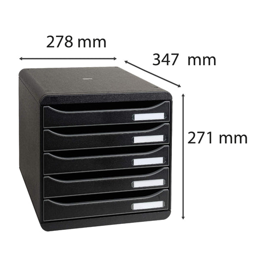 EXACOMPTA -  BIG-BOX PLUS ECOBLACK BLACK 5 Drawers - Limolin 