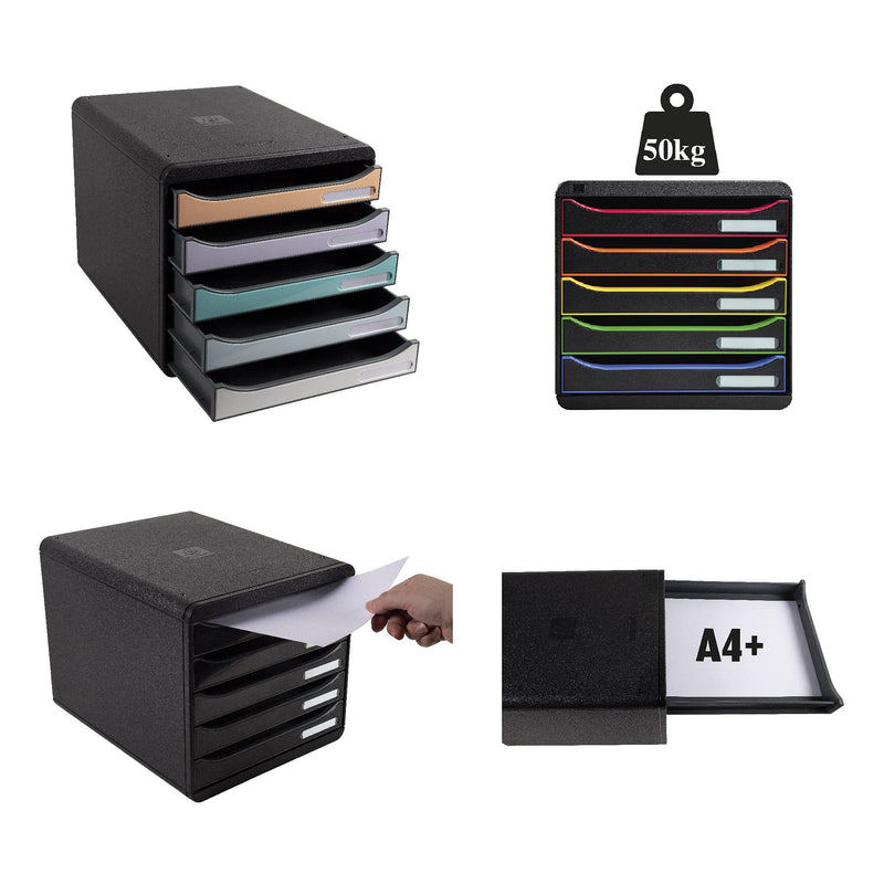 EXACOMPTA -  BIG-BOX PLUS ECOBLACK BLACK 5 Drawers - Limolin 