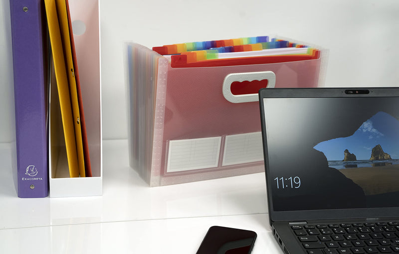 EXACOMPTA - CRYSTAL EXPD FIL W/HAND 33X23.5X25CM 24P - CRYSTAL - Limolin 