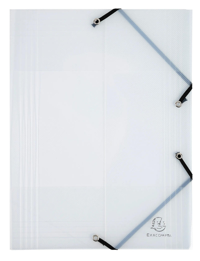 EXACOMPTA - CRYSTAL PP ELATICATED 3 FLAP FOLDERS, A4, CLEAR - CRYSTAL - Limolin 