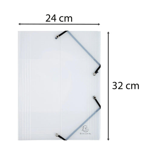 EXACOMPTA - CRYSTAL PP ELATICATED 3 FLAP FOLDERS, A4, CLEAR - CRYSTAL - Limolin 
