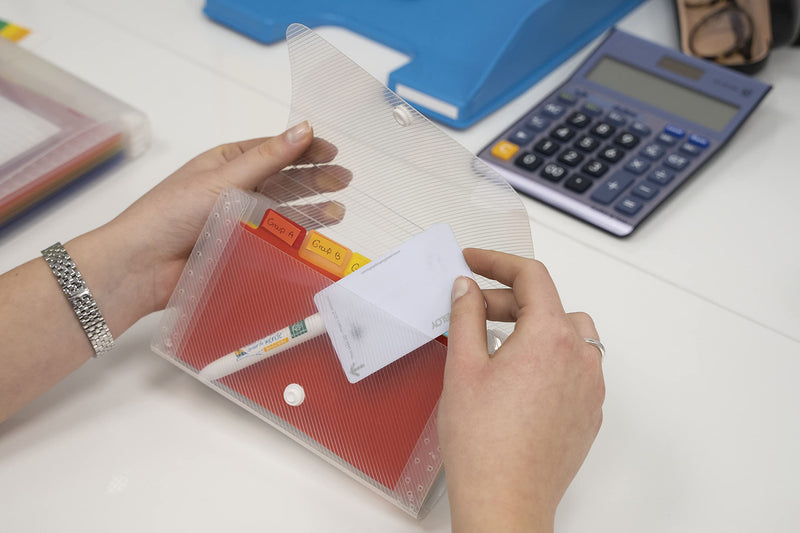 EXACOMPTA - CRYSTAL PP EXPANDING FILE, 18X11CM, 6 SECTIONS - CRYSTAL - Limolin 