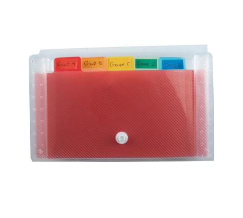 EXACOMPTA - CRYSTAL PP EXPANDING FILE, 18X11CM, 6 SECTIONS - CRYSTAL - Limolin 