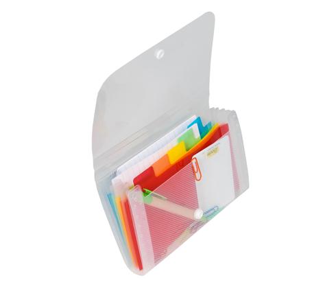 EXACOMPTA - CRYSTAL PP EXPANDING FILE, 18X11CM, 6 SECTIONS - CRYSTAL - Limolin 