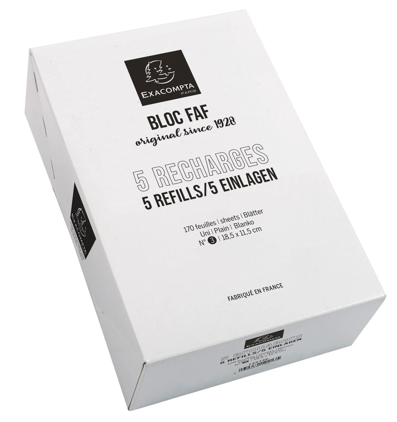EXACOMPTA - DESK PAD REFILL 18.5X11.5CM PLAIN - WHITE (pack of 5) - Limolin 