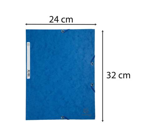EXACOMPTA - ELASTICATED FOLDER, 3-FLAP, 400GSM PRESSBOARD, A4 - BLUE - Limolin 