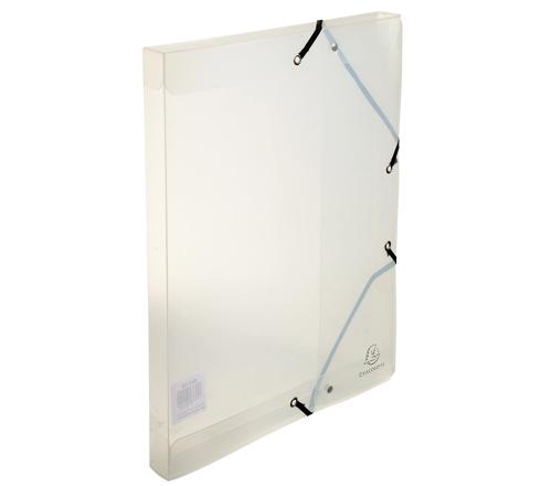 EXACOMPTA - ELASTICATED PP FILING BOX CRYSTAL 25MM SPINE A4 - CRYSTAL - Limolin 