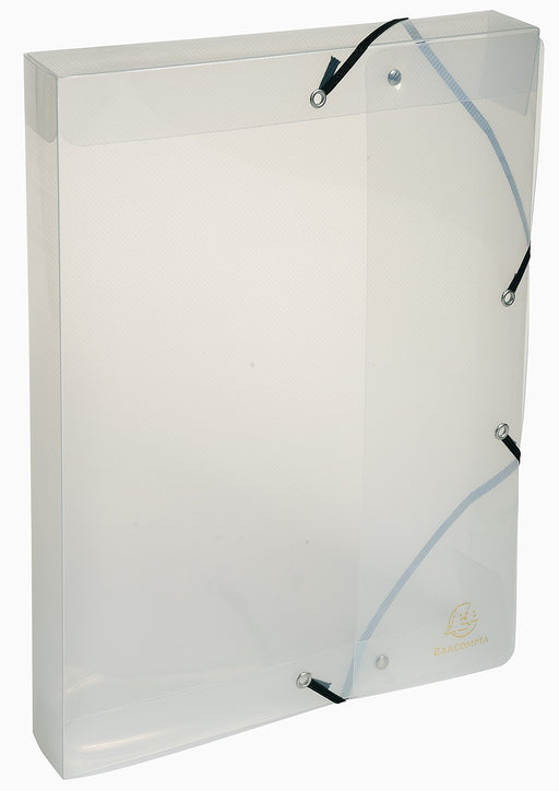 EXACOMPTA - ELASTICATED PP FILING BOX CRYSTAL 40MM SPINE A4 - CRYSTAL - Limolin 