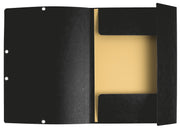 EXACOMPTA - EXACOMPTA ELASTICATED FOLDER, 3-FLAP, 400GSM PRESSBOARD, A4 - BLACK - Limolin 