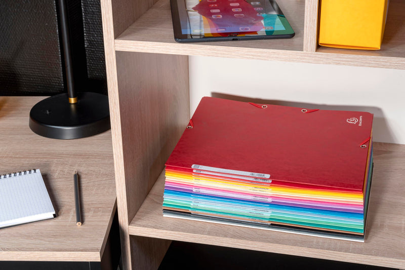 EXACOMPTA - EXACOMPTA ELASTICATED FOLDER, 3-FLAP, 400GSM PRESSBOARD, A4 - BLACK - Limolin 