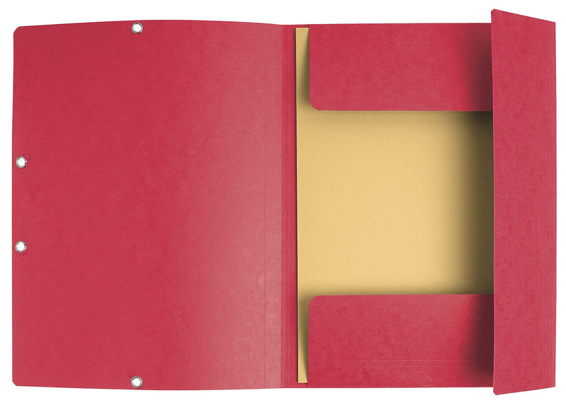 EXACOMPTA -  EXACOMPTA ELASTICATED FOLDER, 3-FLAP, 400GSM PRESSBOARD, A4 - RED - Limolin 