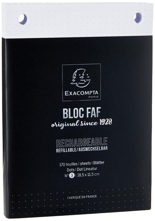 EXACOMPTA - FAF REFILL NO.2 16X10CM 170 SHEETS, DOTS - WHITE - Limolin 