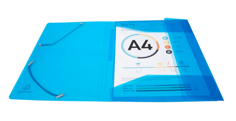 EXACOMPTA - IDERAMA ELASTICATED FOLDER (3-FLAP) PP, A4 - ASSORTED COLOURS - Limolin 