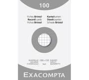 EXACOMPTA - PK 100 EXA RECORD CARDS 100/150 SQ WHITE - WHITE - Limolin 