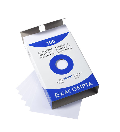 EXACOMPTA - PK 100 EXA RECORD CARDS 100/150 WHITE - WHITE - Limolin 