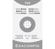 EXACOMPTA - PK 100 EXA RECORD CARDS 75/125 SQ WHITE - WHITE - Limolin 