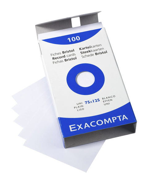 EXACOMPTA - PK 100 EXA RECORD CARDS 75/125 WHITE - WHITE - Limolin 