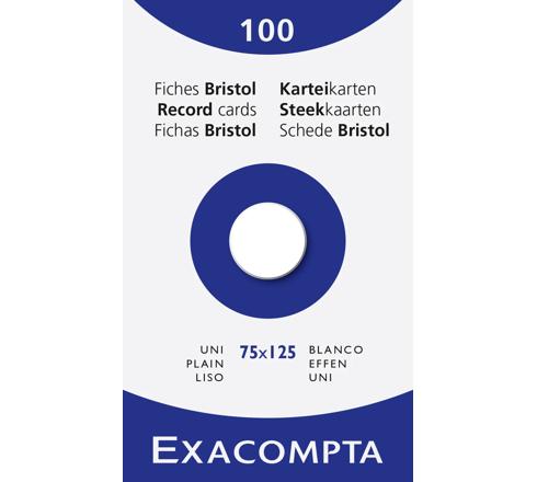 EXACOMPTA - PK 100 EXA RECORD CARDS 75/125 WHITE - WHITE - Limolin 