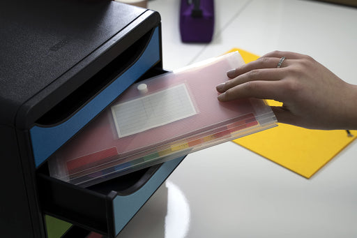 EXACOMPTA - PP EXPANDING FILE, 26X14CM, 7 SECTIONS - CRYSTAL - Limolin 