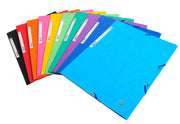 EXACOMPTA - PRESSBOARD ELASTICATED 3 FLAP FOLDER 400GSM A4 - ASSORTED COLOURS - Limolin 