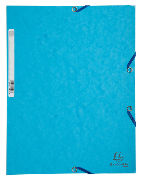 EXACOMPTA - PRESSBOARD ELASTICATED 3 FLAP FOLDER 400GSM A4 - ASSORTED COLOURS - Limolin 