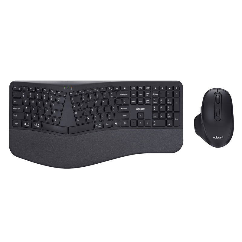 Adesso - Wireless Ergonomic Scissor Switch Keyboard and Mouse Combo