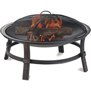 Endless Summer - Summer Brushed Copper Wood Burning Firebowl - Heavy Gauge Spark Guardincluded - Brushed Copper - Limolin 
