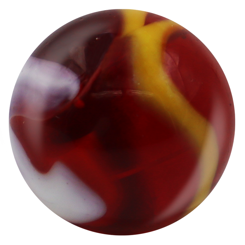 Mega Marbles - Fire Blaze Glass Marble Game Net (25-Piece) - representative marble design close-up