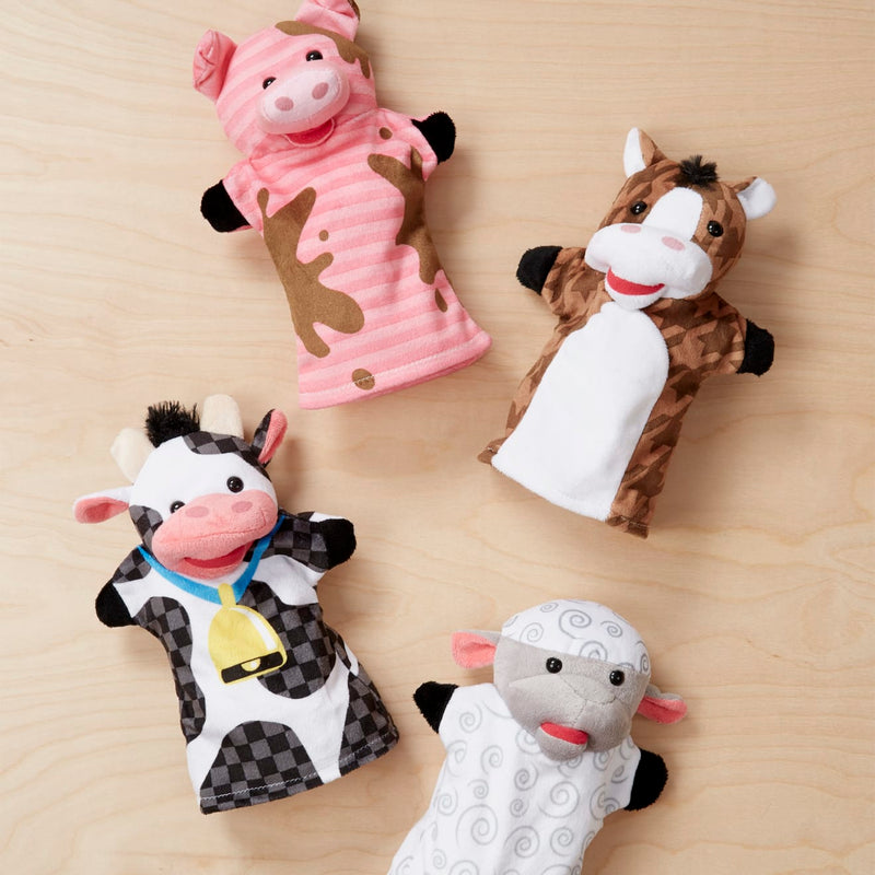 Melissa & Doug - Farm Friends Hand Puppets - in use during play