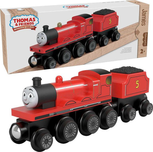 Fisher-Price - Price - Thomas And Friends - Wood Engine & Car - Large - James - Limolin 