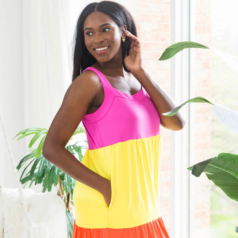 LUG - Flare Colorblock Dress