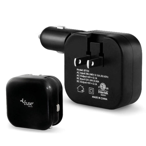 Fuse - 2In1 Wall And Car Charger 2Port 21Amp Foldable Prongs & Cigarette Lighter Adapter - Limolin 