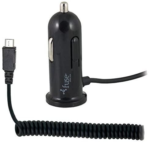 Fuse - Car Charger Micro Usb Hard Wired 24Amp + Additional Usb Port 8Ft Coil - Limolin 