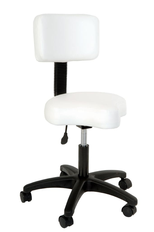 Futura - White Deluxe Ergo Stool With Backrest - Limolin 