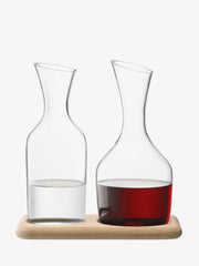 LSA - Wine - Water & Wine Carafe Set with Oak Base | 1.2 L / 1.4 L - detail or setting view