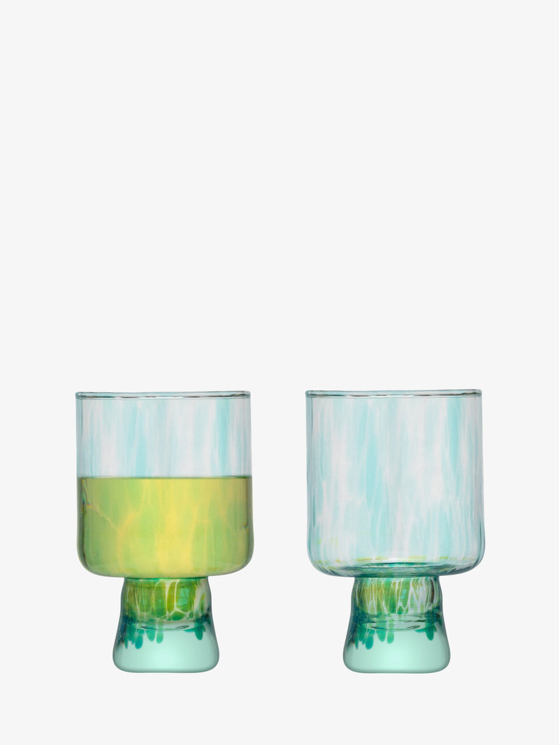 LSA - Sea Glass - Wine Glasses (Set of 2) | 300 mL - Sea Greens - detail or setting view