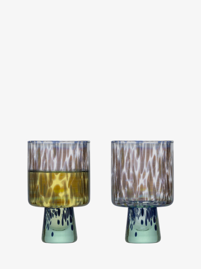 LSA - Sea Glass - Wine Glasses (Set of 2) | 300 mL - Ocean Blues - detail or setting view