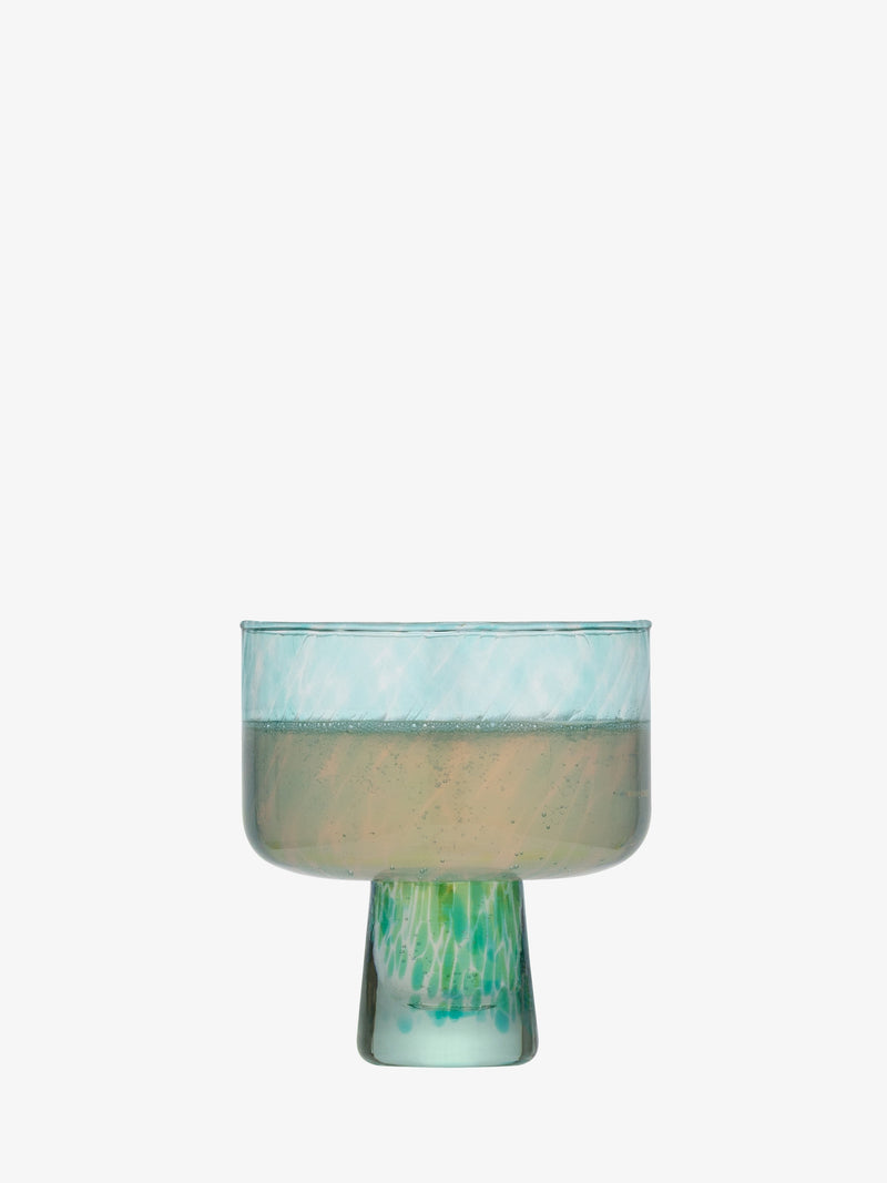 LSA - Sea Glass - Cocktail Saucers (Set of 2) | 250 mL - Sea Greens - detail or setting view