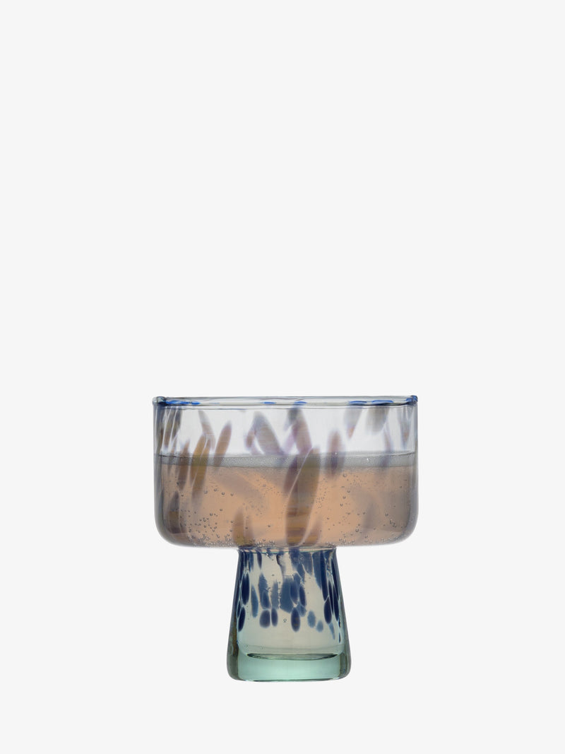 LSA - Sea Glass - Cocktail Saucers (Set of 2) | 250 mL - Ocean Blues - detail or setting view