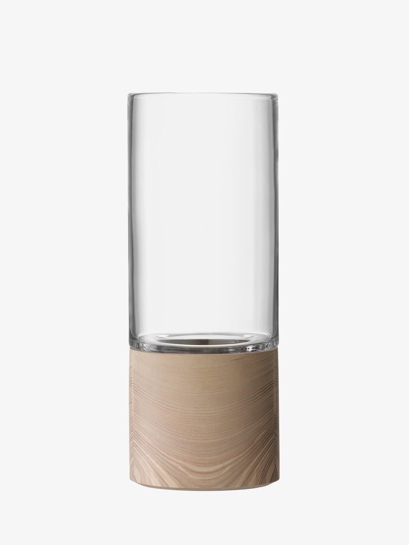 LSA - Lotta - Vase with Ash Wood Base | H36 cm