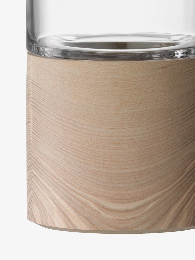 LSA - Lotta - Vase with Ash Wood Base | H36 cm - detail or setting view