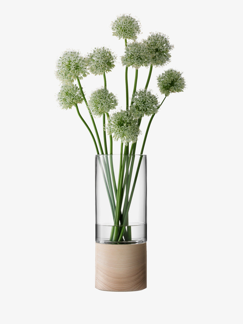 LSA - Lotta - Vase with Ash Wood Base | H36 cm - detail or setting view