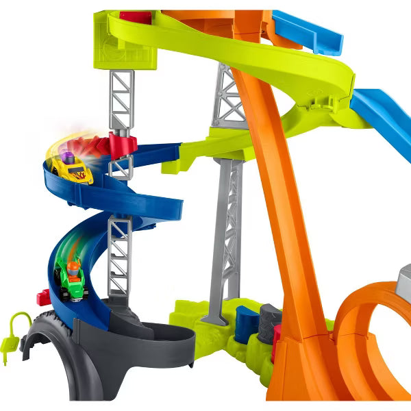 Fisher-Price - LITTLE PEOPLE -  HOT WHEELS -  WHEELIES SPIRAL SPEEDWAY