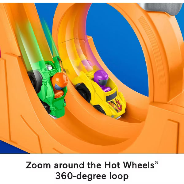 Fisher-Price - LITTLE PEOPLE -  HOT WHEELS -  WHEELIES SPIRAL SPEEDWAY