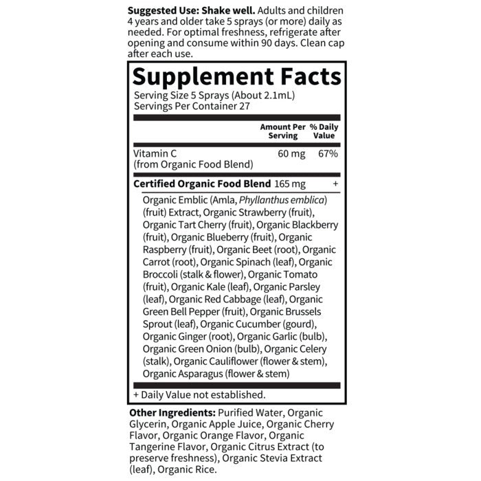Garden of Life - Mykind Organics - Vitamin C Organic Spray – Cherry-Tangerine - 58 Ml - Limolin 