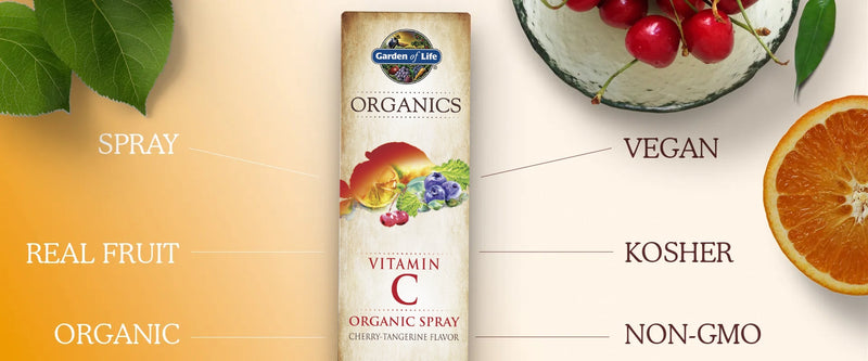 Garden of Life - Mykind Organics - Vitamin C Organic Spray – Cherry-Tangerine - 58 Ml - Limolin 