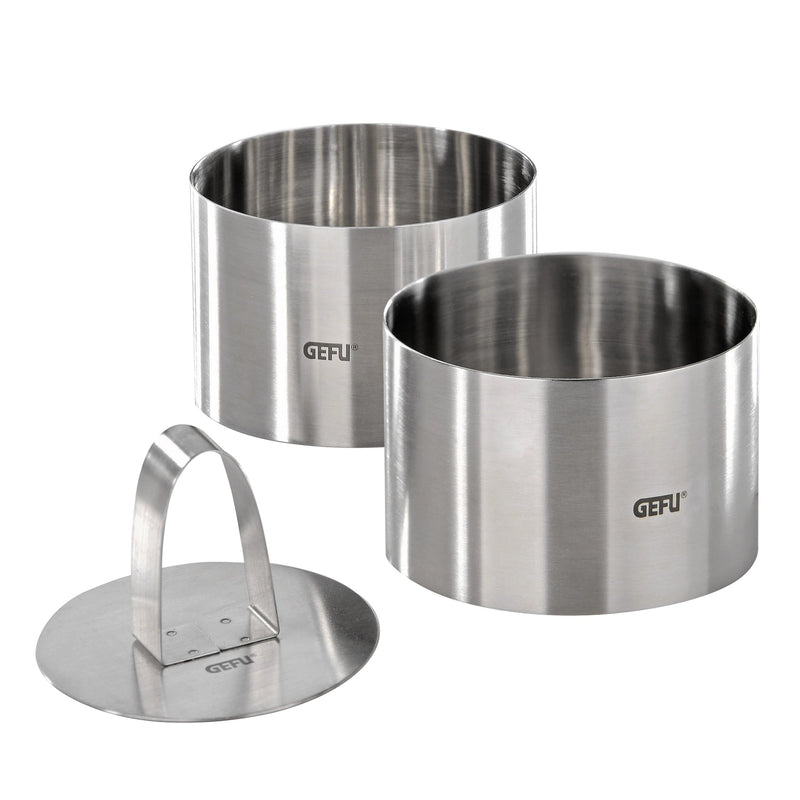 Gefu - Presentation Rings For Starters & Desserts (Set of 2) With Pusher Plate Forma - Limolin 